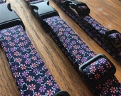 Dog Collar, Small, Medium, Large, floral, flowers, pet collar, dog accessories, puppy, dog, pink floral dog collar