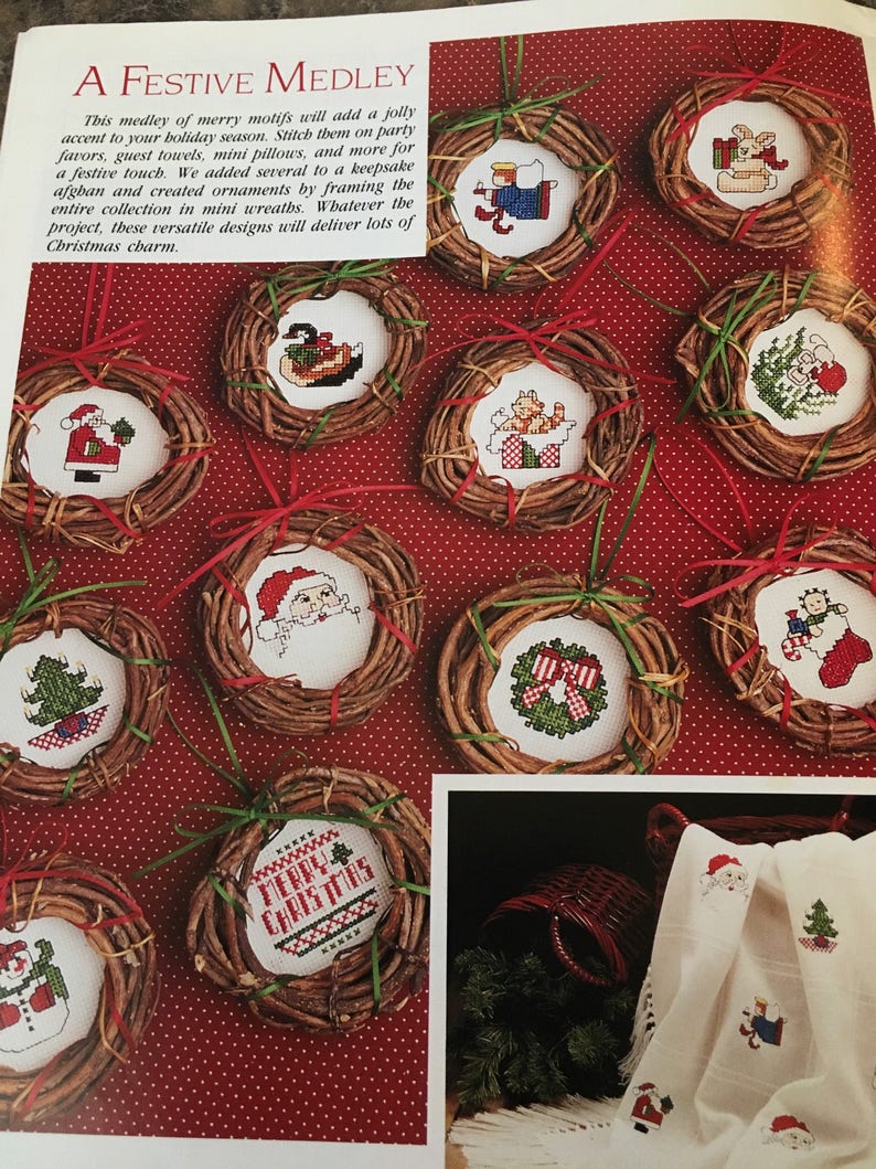 Leisure Arts Celebrations to Cross Stitch and Craft Premier Issue Vol 1 No 1 30 All-New Christmas Projects 1989