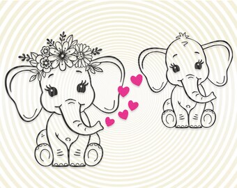 Download Floral Elephant Svg Etsy
