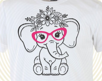 Elephant With Glasses Etsy