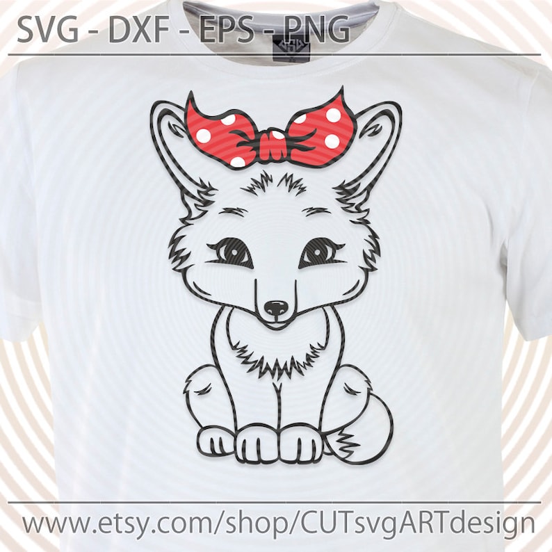 Download Cute fox with bandana svg baby fox with bow svg Cut file ...