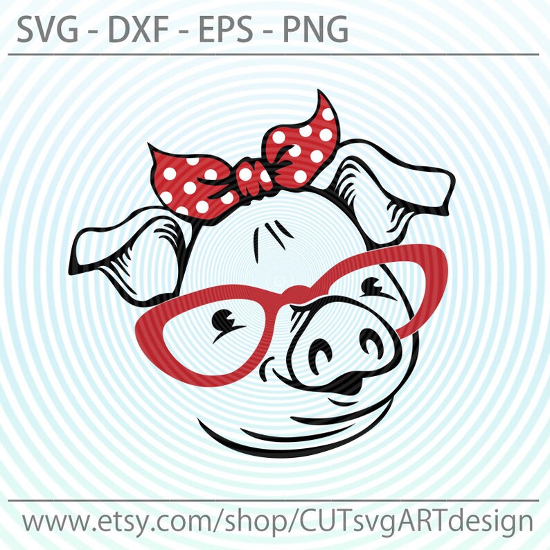 Download Cute Pig Face with Bandana SVG Funny farm animals svg ...