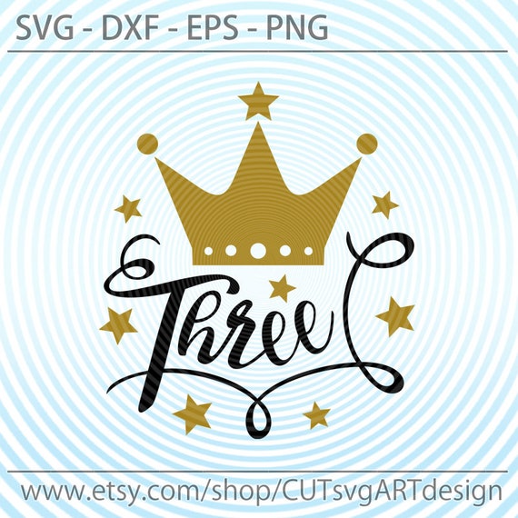 Download Third Birthday Svg Three Svg File Baby Girl Crown Number Svg Etsy