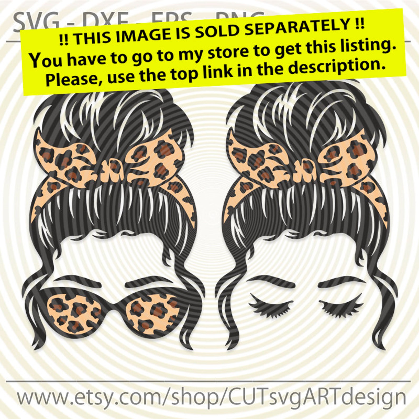 Download Messy Bun Leopard bandana glasses layered svg Beautiful ...