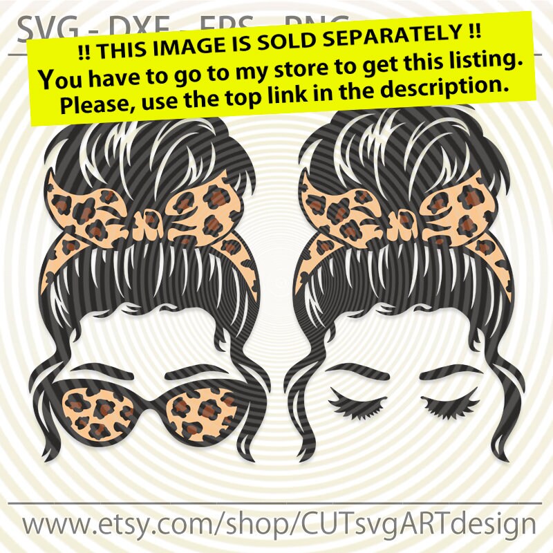 Download Messy Bun Leopard bandana glasses layered svg Beautiful ...