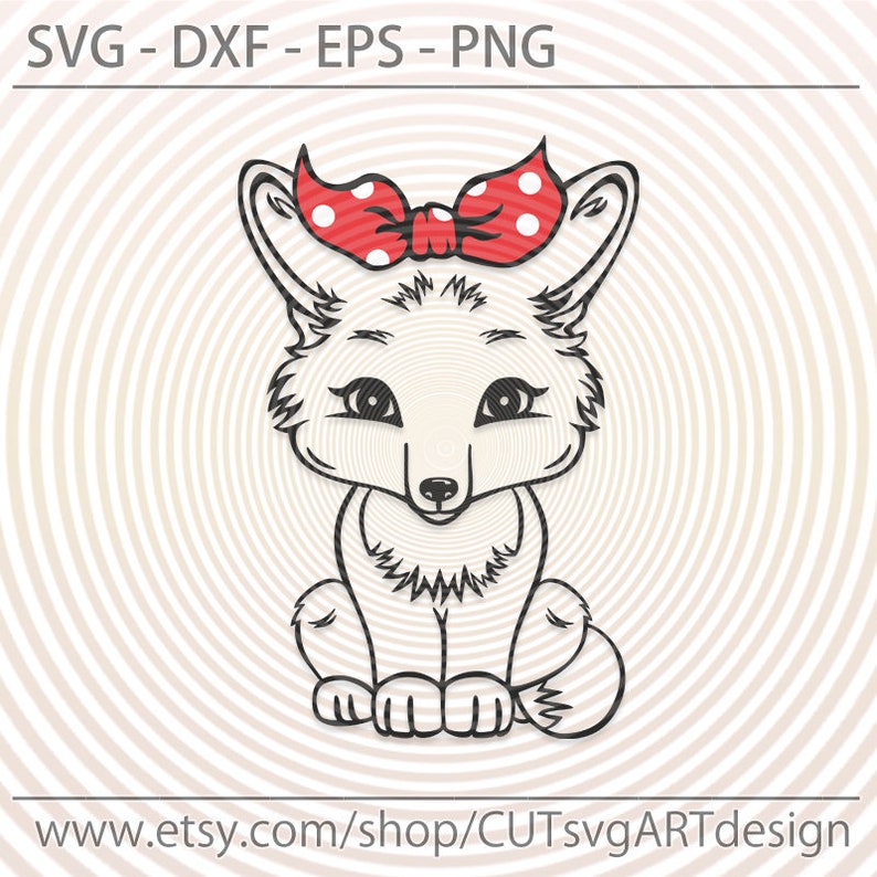 Download Cute fox with bandana svg baby fox with bow svg Cut file for | Etsy