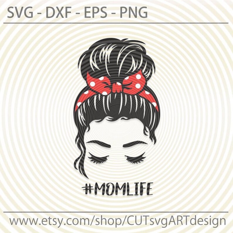 Download Mom life svg Messy Bun bandana glasses svg girl lady woman ...