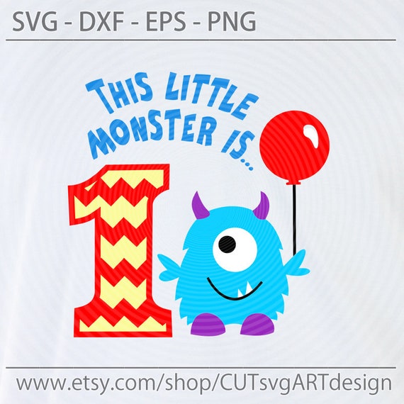 Download This Little Monster Is 1 Svg Birthday Party Svg Birthday Etsy