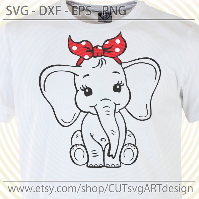 Free Free 206 Baby Elephant With Bow Svg SVG PNG EPS DXF File