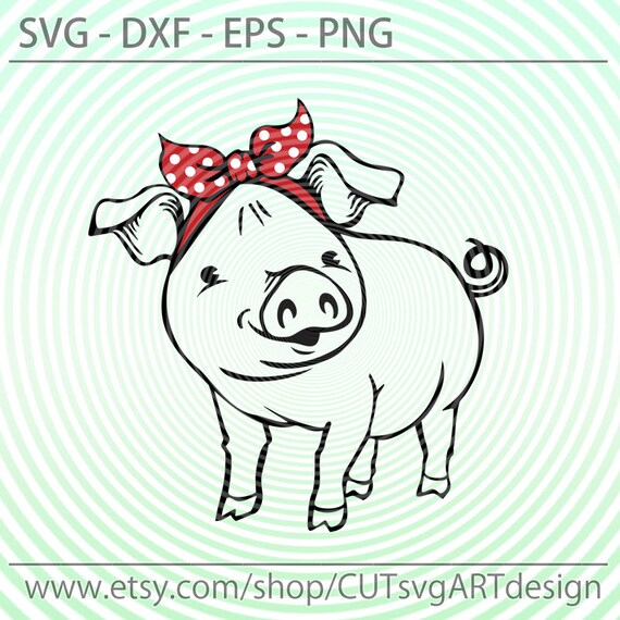 Pig With Bandana Svg Piglet Piggy Svg Country Farm Animal Etsy