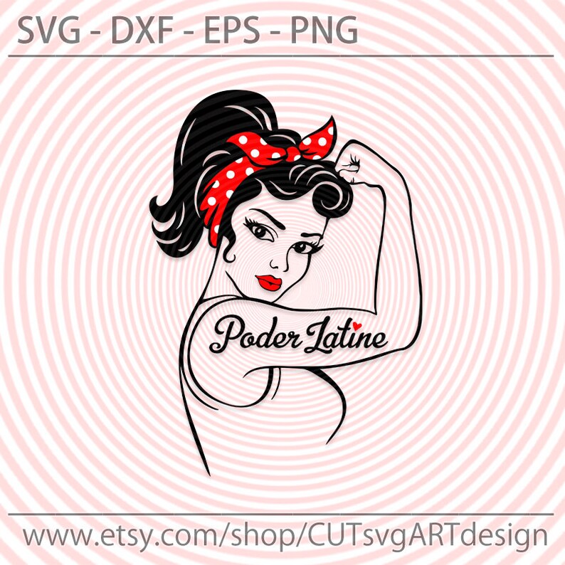 Download Latina power SVG Rosie the Riveter cut file for Cricut | Etsy