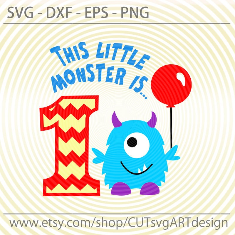 Download This Little Monster is 1 Svg Birthday Party Svg Birthday | Etsy