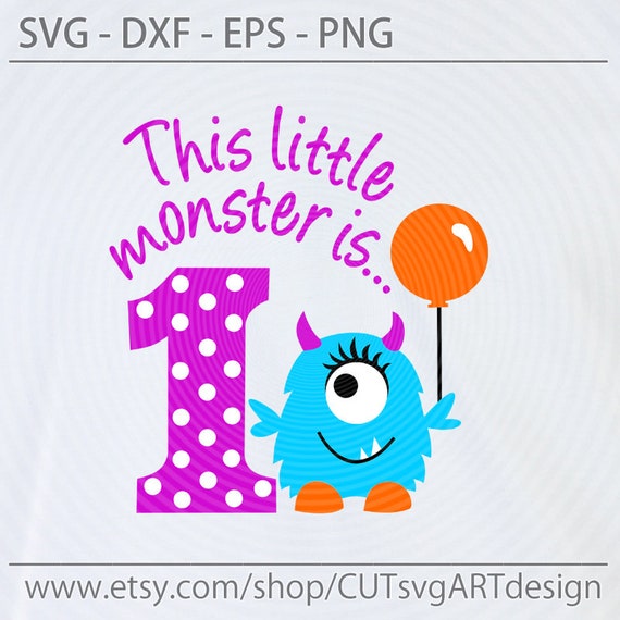 Download This Little Monster Is 1 Svg Girl Birthday Svg Birthday Svg Etsy
