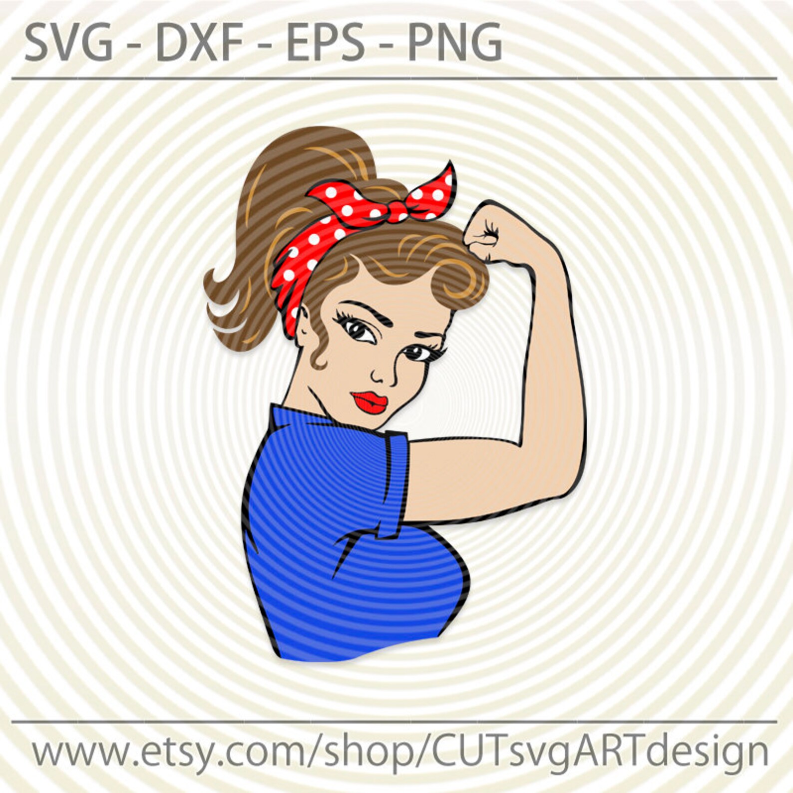 Rosie the Riveter Girl Power SVG Cutting file for Silhouette Etsy