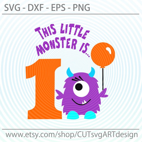 Download This Little Monster Is 1 Svg Birthday Party Svg Birthday Etsy