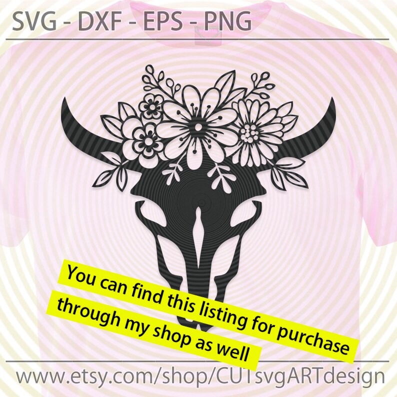 Download Cow Skull with Floral Flowers SVG Floral Bull Skull Svg ...