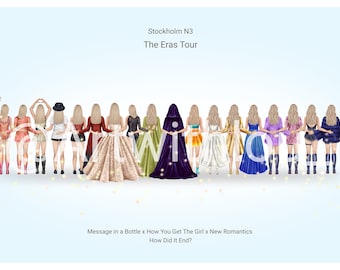 Taylor Swift - The Eras Tour Stockholm Night 3 digital Print. Full outfit lineup!
