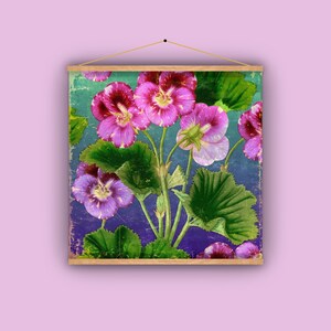 Stiefmütterchen, Blumen, Blumen, Botanischer Garten, natürliche Geschichte, 1860 s, Wandbehang, herunterziehen Diagramm, antike Kunst, vintage