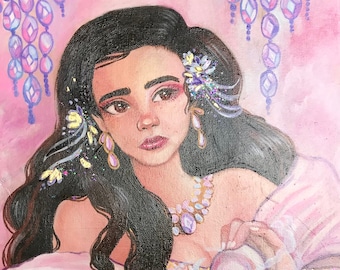 Sarah at the Goblin Masquerade- ORIGINAL oil painting Labyrinth Fanart