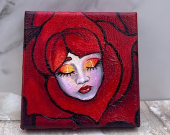 Small Red Rose - Weeping Garden Series #9