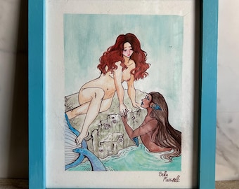 Touch - ORIGINAL framed illustration on artboard