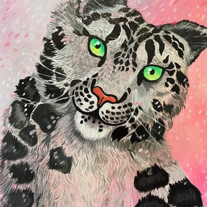 Snow Leopard- ORIGINAL oil painting on canvas