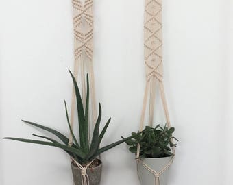 Macrame Plant Hangers, Set of 2, Hanging Planters, Indoor Planters, Indoor Hanging Planters, Modern Macrame, Macrame Planters, Plant Hangers