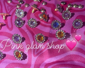 20set Rhinestone flower rivet studs , flower rivets