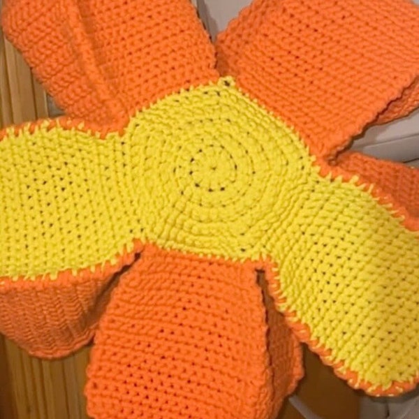 Big crotchet daisy flower bag written tutorial/ pattern pdf