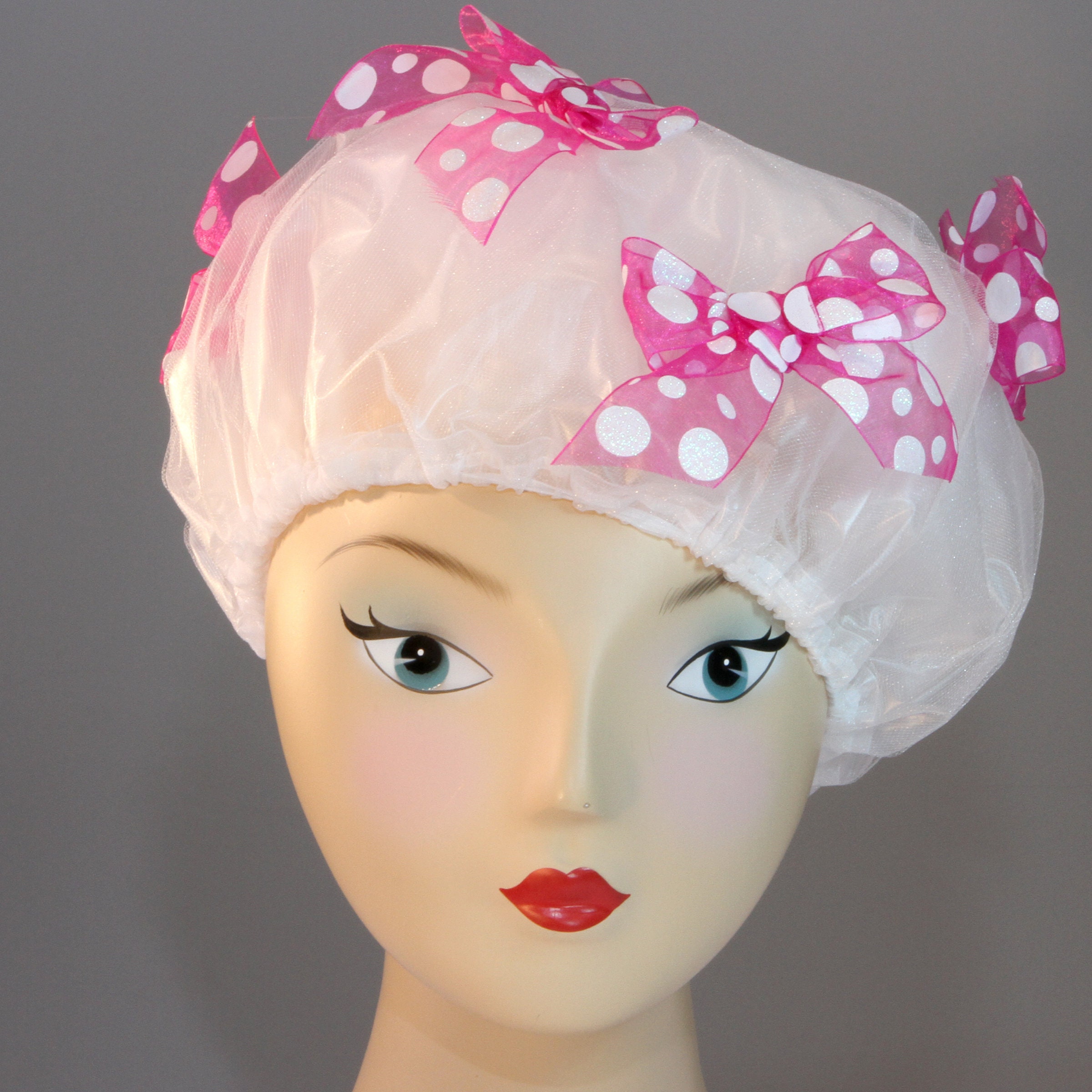 Big Pink Dots Designer Shower Caps Etsy UK