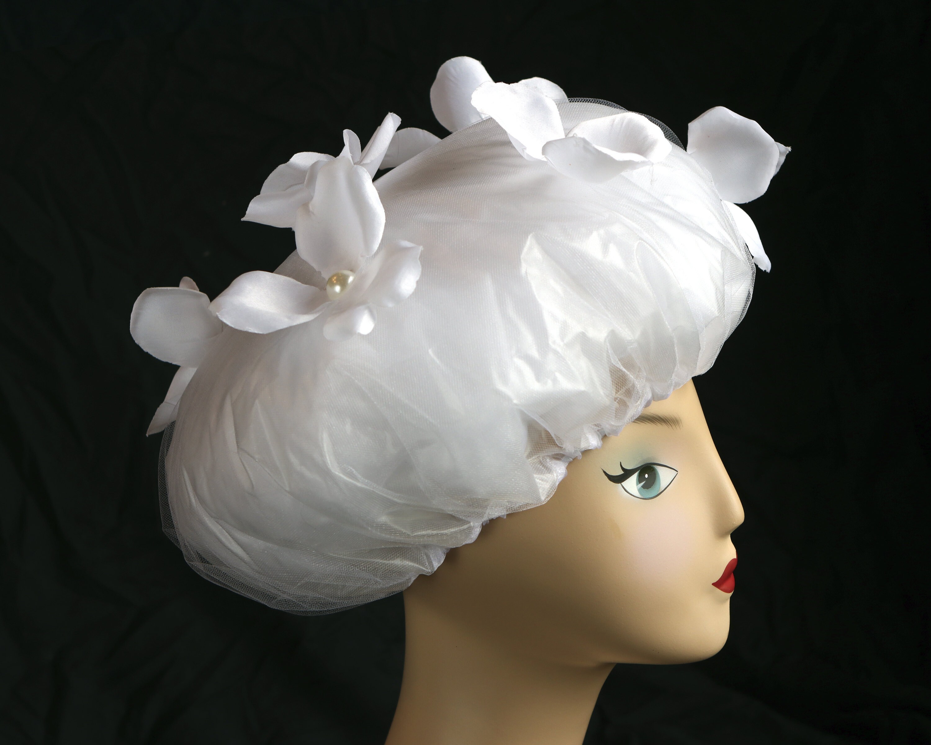 Designer shower cap white pearls n petals flower collection Etsy
