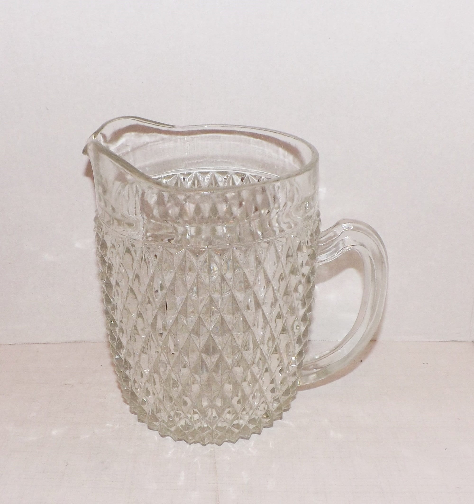 Vintage 65 Oz. Indiana Glass Co. Diamond Point Crystal Pitcher Etsy