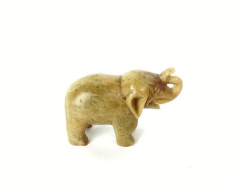 Small Natural Stone Carved Elephant