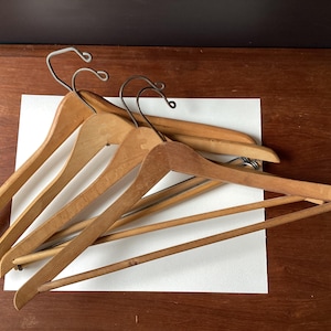Set of 4 Vintage Wooden Clothes Hangers