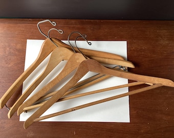 Five Vintage Wooden Clothes Hangers From the Fifties - Etsy