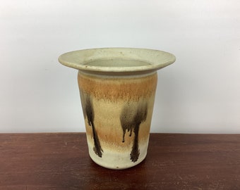Vintage Studio Pottery Vase, Wide Rim