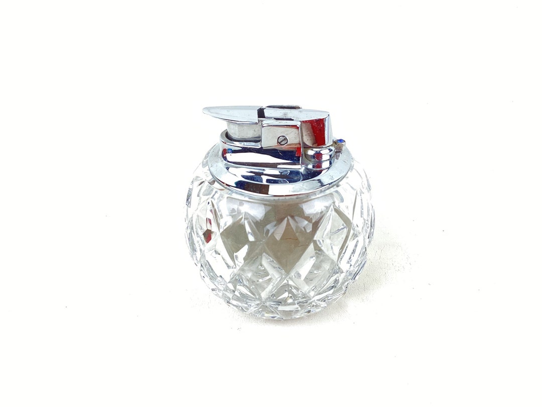 Ronson Cut Glass Table Top Lighter Vintage Cigarette Lighter Etsy