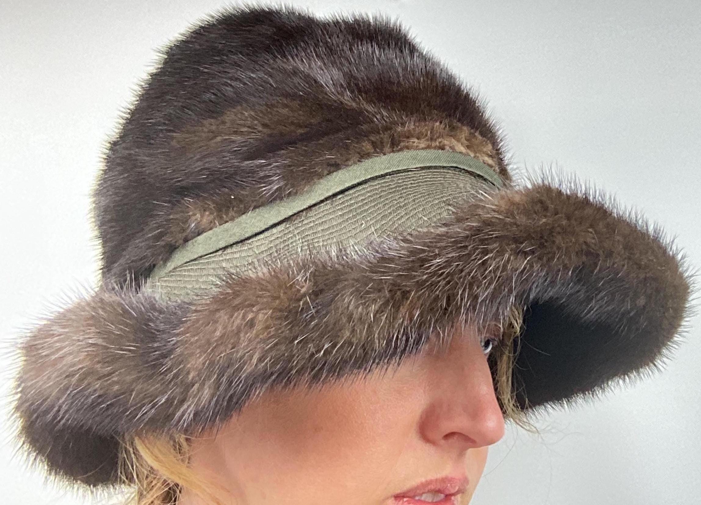 Vintage Brown Mink Fur Bucket Hat Vintage Mink Fur Hat Originals By Mr. M 60s Bucket Hat Brown  main image 4
