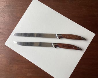 Pair of Vintage Wood Handled Kitchen Knives