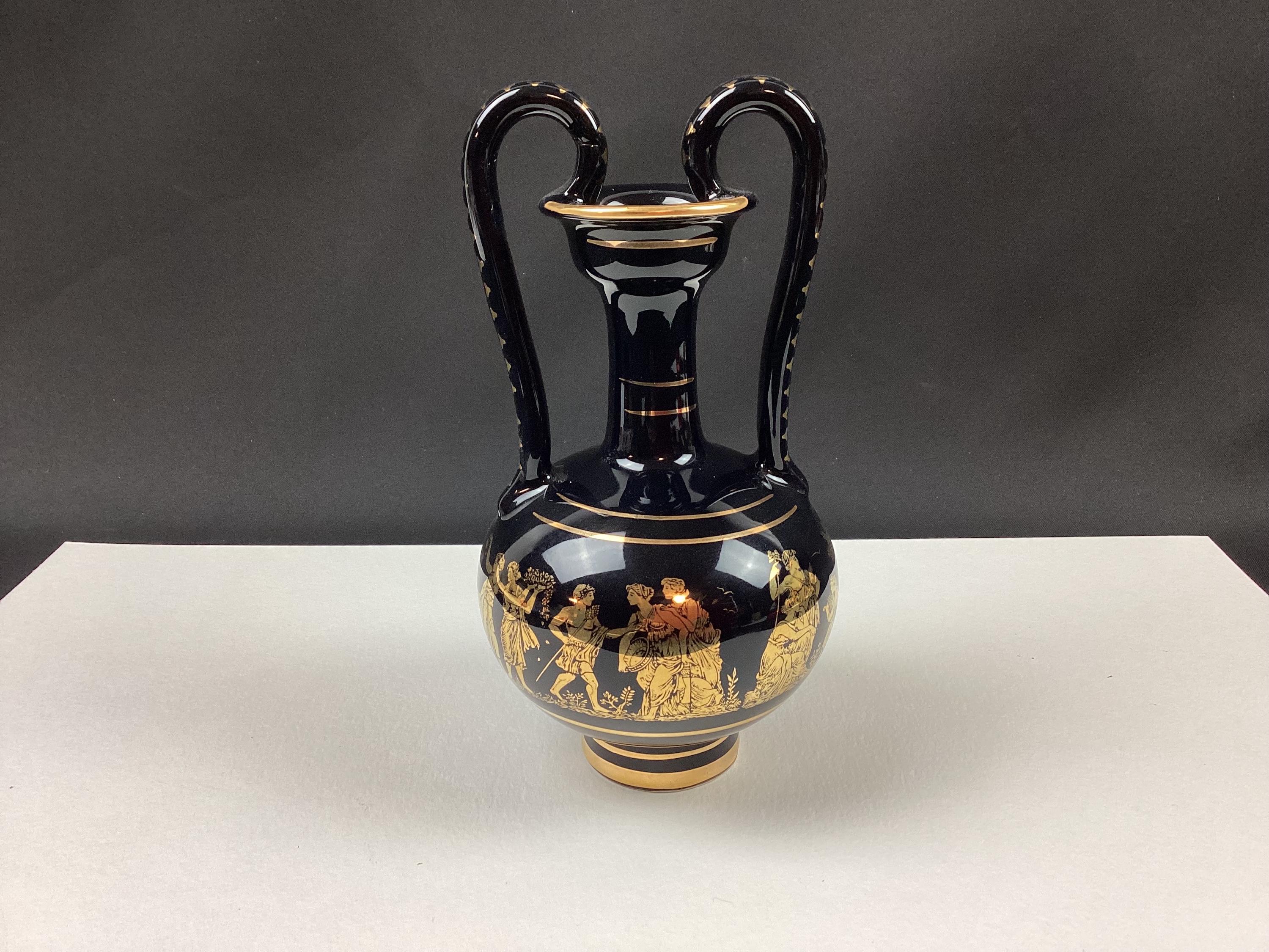 ギリシャ製 陶器 花瓶 24K希少品 hand made in creece Hand Made in Greece 24k Gold Vase - Etsy