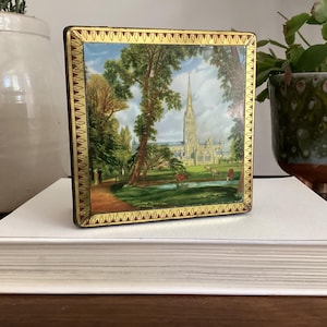 Vintage Thorne's Toffee Tin, Salisbury Cathedral by John Constable