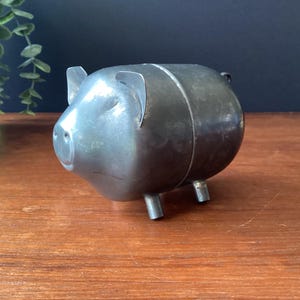 Vintage Metal Piggy Coin Bank