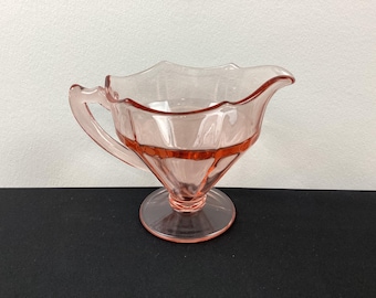 1920's Pink Liberty Works "Egg Harbor" Depression Glass Creamer