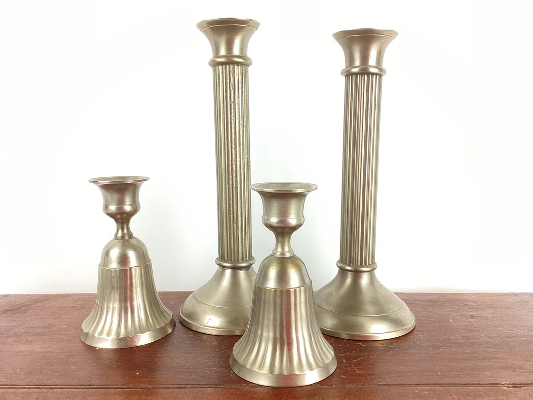 Set of 4 Candlesticks Holders, Made in India - Etsy