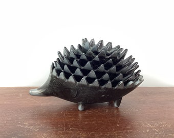 Vintage Metal Stacking Hedgehog Ashtray Set