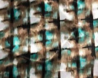 Brown, Teal, White Abstract Geometric