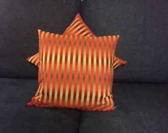 Red & Green Stripe Christmas Pillows