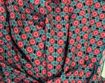 Pink, blue, turquoise and grey geometric wildrag