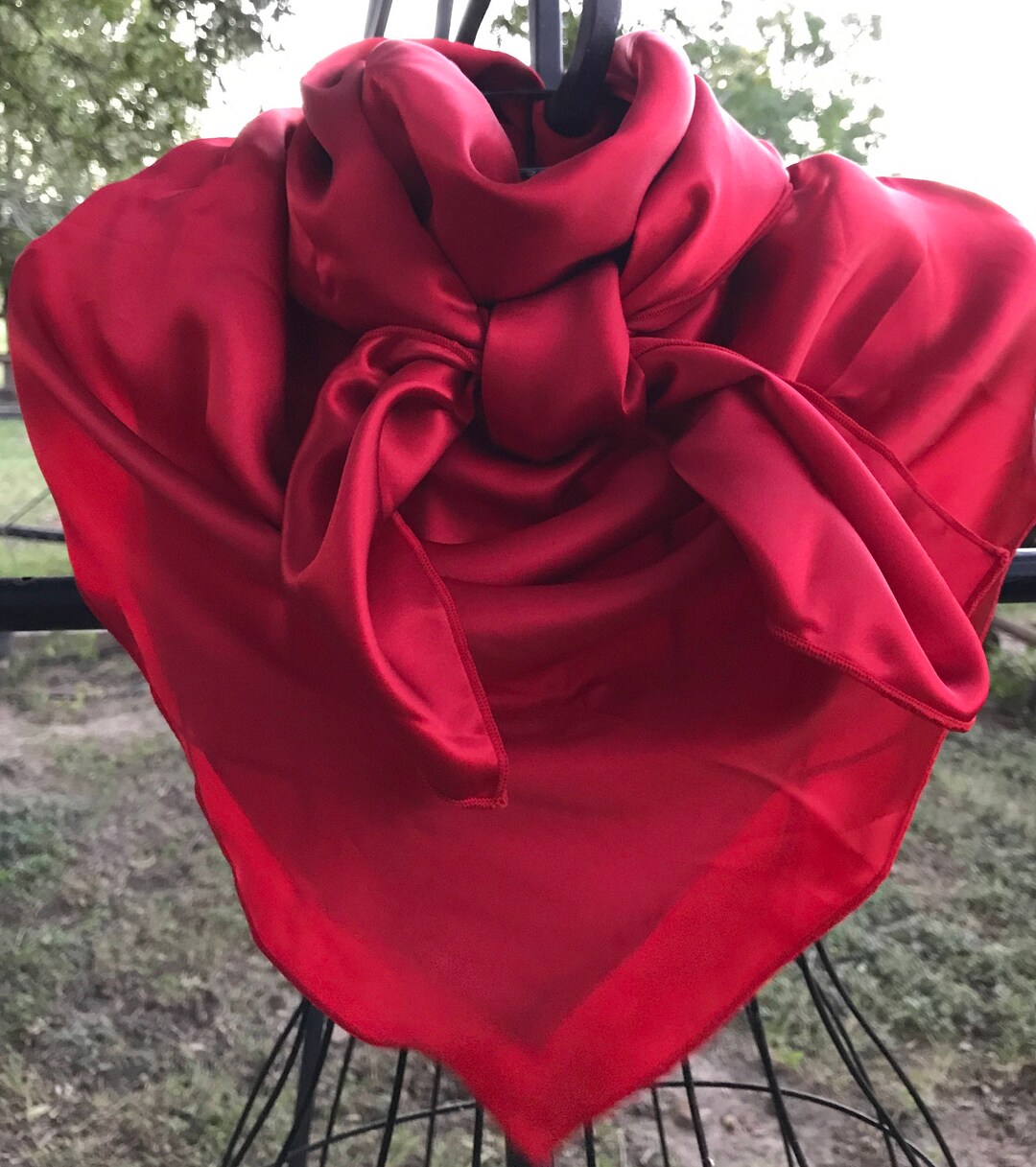 100% Silk Charmeuse Red Wild Rag - Etsy