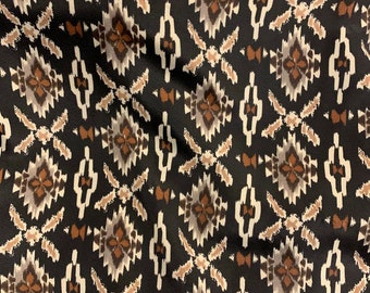 Aztec Peachskin Cream, Cocoa, Copper, Black Wildrag